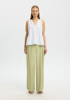 Selected Femme V-Neck Sleeveless Blouse, White