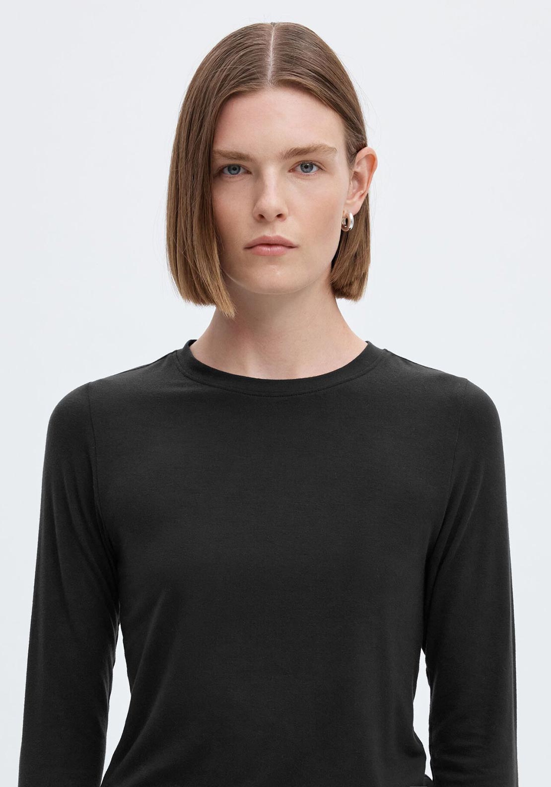 Selected Femme Manja Long Sleeve Top, Black