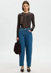Selected Femme Manja Long Sleeve Top, Brown