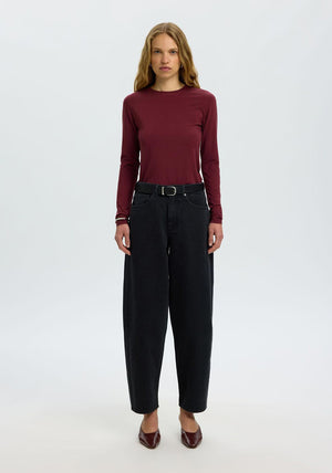 Selected Femme Manja Long Sleeve Top, Wine