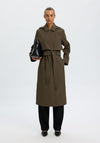 Selected Femme A-line Trenchcoat, Green