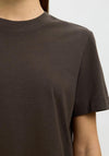 Selected Femme Essentials Plain T-Shirt, Brown
