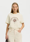 Selected Femme Graphic Print T-Shirt, Cream