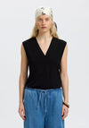 Selected Femme V-Neckline Top, Black