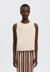 Selected Femme Cotton Tank Top, Cream