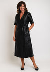 Selected Femme Lola Midi Leather Wrap Dress, Black