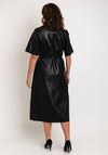 Selected Femme Lola Midi Leather Wrap Dress, Black