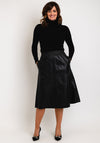 Selected Femme Madga High Rise Leather Midi Skirt, Black
