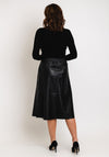 Selected Femme Madga High Rise Leather Midi Skirt, Black