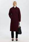 Selected Femme Wool-blend Long Coat, Wine