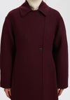 Selected Femme Wool-blend Long Coat, Wine