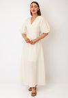 Selected Femme Textured A-Line Midi Dress, Cream