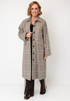 Selected Femme Spencer Plaid Print Long Trench Coat, Beige Multi