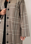 Selected Femme Spencer Plaid Print Long Trench Coat, Beige Multi