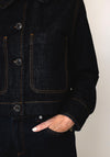 Selected Femme Shelly Cropped Denim Jacket, Dark Blue