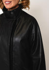 Selected Femme Zenia Leather Jacket, Black