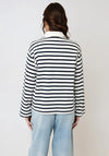 Selected Femme Wada Striped Rugby Shirt, Navy and White