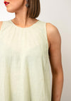 Selected Femme Luisa  Sleeveless Linen-Blend Top, Green