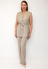 Selected Femme Lisa Boxy Belted Waistcoat, Cashmere Beige