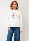 Selected Femme Graphic Print Sweatshirt, Cream and Brown