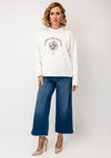 Selected Femme Graphic Print Sweatshirt, Cream and Brown