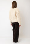 Selected Femme Selma Knitted V-Neck Jumper, Cream