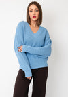 Selected Femme Selma Knitted V-Neck Jumper, Blue