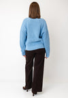 Selected Femme Selma Knitted V-Neck Jumper, Blue