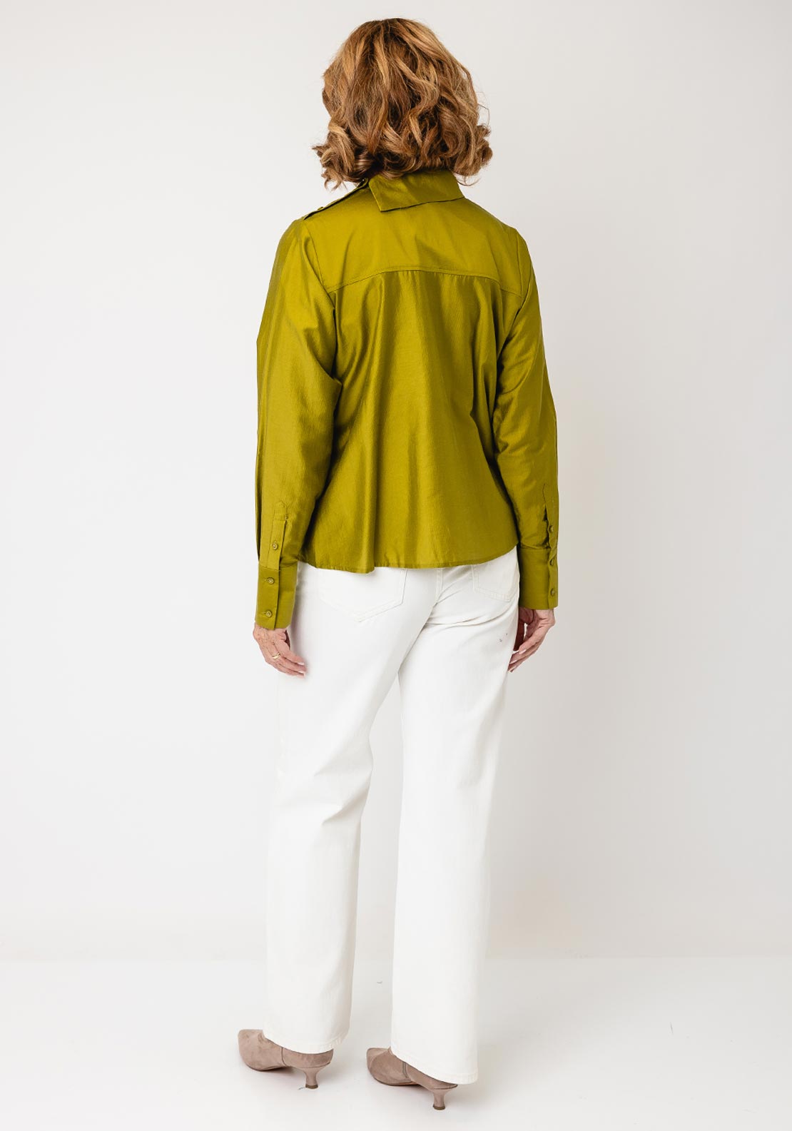 Selected Femme Connie High Neckline Blouse, Green