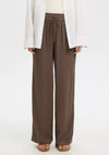 Selected Femme High Waist Wide Leg Trousers, Brown