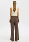 Selected Femme High Waist Wide Leg Trousers, Brown