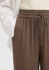 Selected Femme High Waist Wide Leg Trousers, Brown