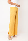 Selected Femme Laura Wide Leg with Slit Trousers, Ochre Yellow