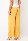 Selected Femme Laura Wide Leg with Slit Trousers, Ochre Yellow