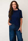 Selected Femme Essential Plain T-Shirt, Navy