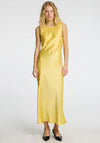Selected Femme Selene Cowl Back Satin Dress, Yellow