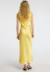 Selected Femme Selene Cowl Back Satin Dress, Yellow