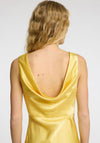 Selected Femme Selene Cowl Back Satin Dress, Yellow