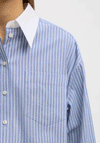 Selected Femme Romie Striped Oversize Shirt, Blue