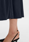 Selected Femme Lena Satin Midi Skirt, Dark Sapphire