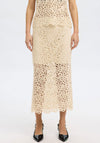 Selected Femme Falima Crochet Midi Skirt, Beige