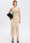 Selected Femme Falima Crochet Midi Skirt, Beige