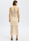 Selected Femme Falima Crochet Midi Skirt, Beige