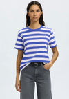 Selected Femme Essential Striped Boxy T-Shirt, Blue