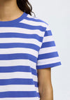 Selected Femme Essential Striped Boxy T-Shirt, Blue