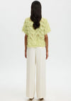 Selected Femme Myline Sheer Fringed Top, Green