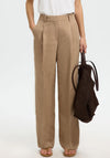 Selected Femme Terry Wide Leg Tailored Trousers, Beige