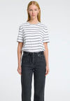 Selected Femme Viellette Striped Boxy Fit T-Shirt, White