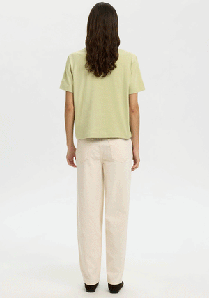 Selected Femme Boxy T-Shirt, Sage Green