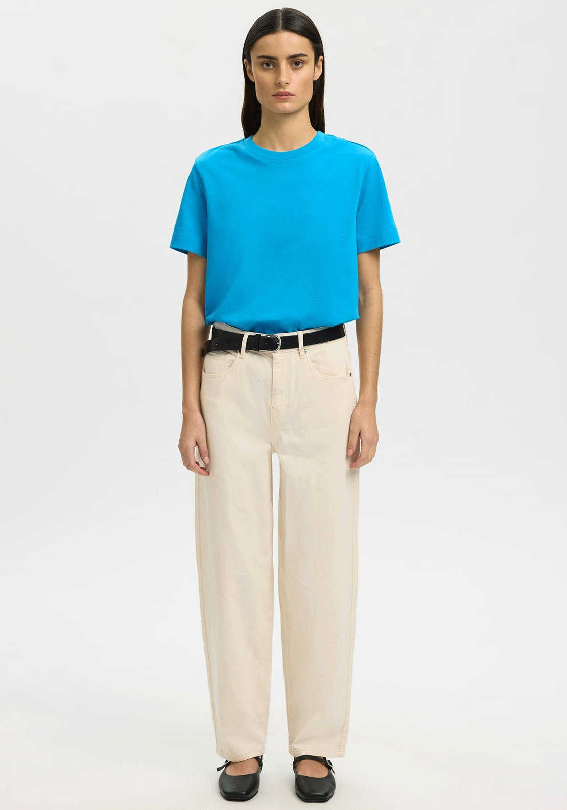 Selected Femme Boxy T-Shirt, Blue